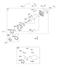 Cylinder Head Group Diagram and Parts List for 093J02-0166-F1 020000 - 09Z999 Briggs and Stratton Engine